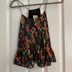 Olivaceous floral top